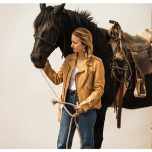 Frye x Schott Nyc Perfecto 2018 capsule collection’s Leather Jacket Sz M $1295